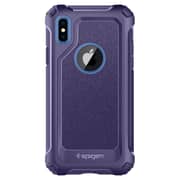 Spigen Iphone X Pro Guard Case/cover - Deep Purple - Full 360 Protection With 2 Pc Glass Screen Protector