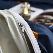 Double Size Bedding Set 6pcs Orange Design Blue Color