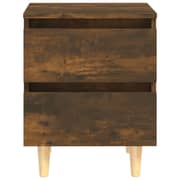 Vidaxl Bed Cabinets With Solid Wood Legs 2 Pcs Smoked Oak 40x35x50 Cm Vidaxl Bed Cabinets With Solid Wood Legs 2 Pcs Smoked Oak 40x35x50 Cm