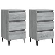 Vidaxl Bed Cabinets With Metal Legs 2 Pcs Grey Sonoma 40x35x69 Cm Vidaxl Bed Cabinets With Metal Legs 2 Pcs Grey Sonoma 40x35x69 Cm