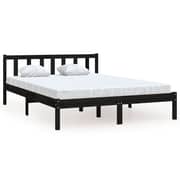 vidaXL Bed Frame Black Solid Pinewood 140x200 cm vidaXL Bed Frame Black Solid Pinewood 140x200 cm