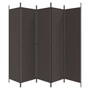 vidaXL 6-Panel Room Divider Brown 300x200 cm Fabric vidaXL 6-Panel Room Divider Brown 300x200 cm Fabric