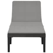 Vidaxl Sun Lounger With Cushion Plastic Anthracite