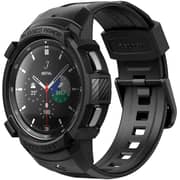 Spigen Rugged Armor Pro Designed For Samsung Galaxy Watch 4 Classic 46mm Case With Band - Black