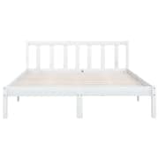 vidaXL Bed Frame White Solid Pinewood 150x200 cm 5FT King Size