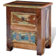 vidaXL Nightstand with 2 Drawers Solid Reclaimed Wood vidaXL Nightstand with 2 Drawers Solid Reclaimed Wood