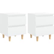Vidaxl Bed Cabinets With Solid Pinewood Legs 2 Pcs White 40x35x50 Cm Vidaxl Bed Cabinets With Solid Pinewood Legs 2 Pcs White 40x35x50 Cm