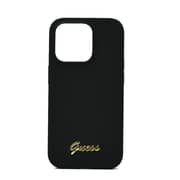 Guess Silicone Pc Camera Script Logo Hard Case For Iphone 14 Pro Black