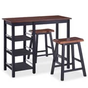 Vidaxl Bar Set 3 Pieces Mdf Black Vidaxl Bar Set 3 Pieces Mdf Black