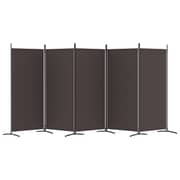 vidaXL 5-Panel Room Divider Brown 433x180 cm Fabric vidaXL 5-Panel Room Divider Brown 433x180 cm Fabric