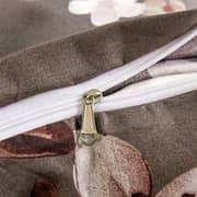 Luna Home Queen/double Size 6 Pieces Bedding Set Without Filler, Floral Design Brown Color