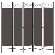 Vidaxl 5-panel Room Divider Anthracite 200x180 Cm Vidaxl 5-panel Room Divider Anthracite 200x180 Cm