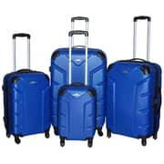 Highflyer Flash Series Trolley Luggage Bag Blue 4pc Set THFLASH4PC