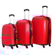 Highflyer Curve Series Trolley Luggage Bag Red 3pc Set TH10103PC