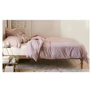 Classic Solid Wood Medium Bed with Mattress in Natural Beige Color