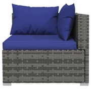 vidaXL 6 Piece Garden Lounge Set with Cushions Poly Rattan Grey
