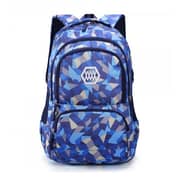 SAMBOX Geometrical XXL School Bag Blue