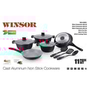 Winsor Cast Aluminium Granite Cookware Non Stick 11Pc Set Black Winsor Cast Aluminium Granite Cookware Non Stick 11Pc Set Black