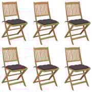vidaXL Folding Garden Chairs 6 pcs with Cushions Solid Acacia Wood vidaXL Folding Garden Chairs 6 pcs with Cushions Solid Acacia Wood