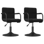 Vidaxl Swivel Dining Chairs 2 Pcs Black Velvet Vidaxl Swivel Dining Chairs 2 Pcs Black Velvet