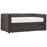 Tufted Nailhead Chesterfield Daybed and Trundle Day Bed Without Trundle Dark Grey