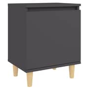 vidaXL Bed Cabinet with Solid Wood Legs Grey 40x30x50 cm vidaXL Bed Cabinet with Solid Wood Legs Grey 40x30x50 cm