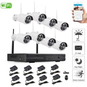 UK Plus 8Piece Security Recording System HD Wireless Camera Kit - UK-9608