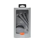 Xplore 3in1 Telescopic Cable (Micro+Lightning+Type C) 1m - Black