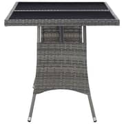 Vidaxl Garden Table Grey 140x80x74 Cm Poly Rattan