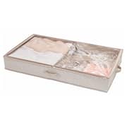 InterDesign Aldo Non-Woven Fabric Under Bed Storage Box Organizer, 2 Compartments – Linen ID05342ES