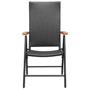 Vidaxl Stackable Garden Chairs 2 Pcs Poly Rattan Black