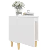 vidaXL Bed Cabinet with Solid Wood Legs White 40x30x50 cm vidaXL Bed Cabinet with Solid Wood Legs White 40x30x50 cm