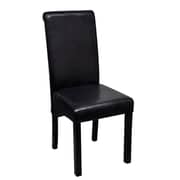vidaXL Dining Chair Artificial Leather Black Set of 4 vidaXL Dining Chair Artificial Leather Black Set of 4
