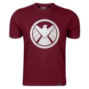 Marvel Shield Logo Men's Round Neck T-shirt Maroon Extra Large