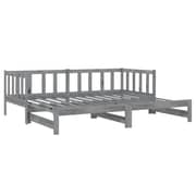 Vidaxl Pull-out Day Bed Grey Solid Pinewood 2x Vidaxl Pull-out Day Bed Grey Solid Pinewood 2x