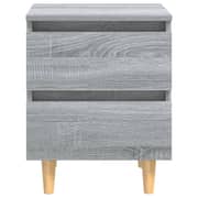 Vidaxl Bed Cabinets With Solid Wood Legs 2 Pcs Grey Sonoma 40x35x50 Cm Vidaxl Bed Cabinets With Solid Wood Legs 2 Pcs Grey Sonoma 40x35x50 Cm
