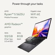 ASUS ZenBook 14 OLED (2022) Laptop - AMD Ryzen 5-5625U / 14inch 2.8K OLED / 8GB RAM / 512GB SSD / Shared AMD Radeon Graphics / Windows 11 Home / English & Arabic Keyboard / Jade Black / Middle East Version - [UM3402YA-OLED0R5W]