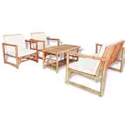 Vidaxl 4 Piece Garden Lounge Set With Cushions Bamboo Vidaxl 4 Piece Garden Lounge Set With Cushions Bamboo