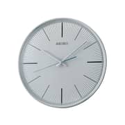 Seiko Silver/White Round Plastic Analog Clock QXA733S