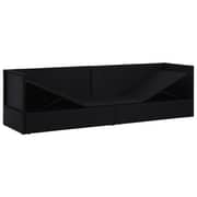 Vidaxl Garden Bed With Cushion & Pillows Poly Rattan Black