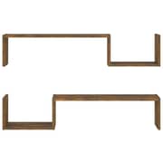 vidaXL Wall Shelves 2 pcs Smoked Oak 100x15x20 cm Engineered Wood vidaXL Wall Shelves 2 pcs Smoked Oak 100x15x20 cm Engineered Wood