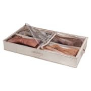 InterDesign Axis Non-Woven Fabric Under Bed Boot Storage Organizer – 4 Compartments, Taupe/Natural ID05331ES