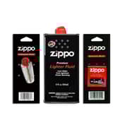 Zippo Bundle Offer 3165 Lighter Fluid 12oz, 2406n 6 Flints, 2425 Wick