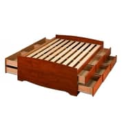 12-Drawer Captain's Platform Storage Bed Queen with Mattress Dirty oak