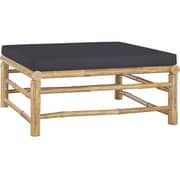 Vidaxl Garden Footrest With Dark Grey Cushion Bamboo