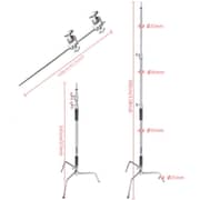 Coopic C Stand With 3 Pcs Wheel Stainless Steel 336cm/10.8ft Max. Height And 4 Feet Holding Arm Grip With Turtle Base For Studio Light Reflector Coopic C Stand With 3 Pcs Wheel Stainless Steel 336cm/10.8ft Max. Height And 4 Feet Holding Arm Grip With Turtle Base For Studio Light Reflector