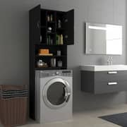 vidaXL Washing Machine Cabinet Black 64x25.5x190 cm vidaXL Washing Machine Cabinet Black 64x25.5x190 cm