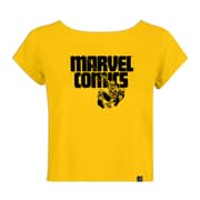 Marvel Spiderman Women's Crop Top Mango Yellow Large
