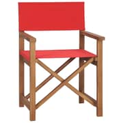 vidaXL Director's Chair Solid Teak Wood Red vidaXL Director's Chair Solid Teak Wood Red