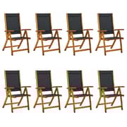 vidaXL Folding Garden Chairs 8 pcs Solid Wood Acacia and Textilene vidaXL Folding Garden Chairs 8 pcs Solid Wood Acacia and Textilene
